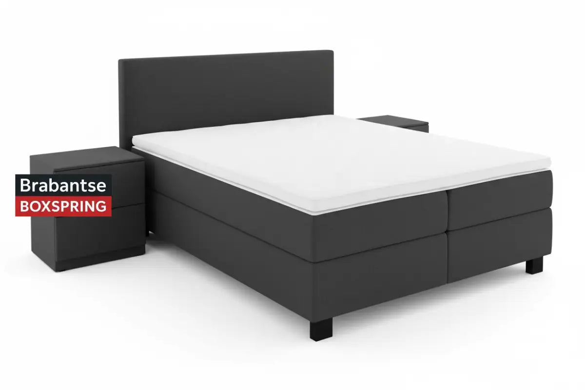 Boxspring met nachtkastjes - Antraciet (gelijke lades)