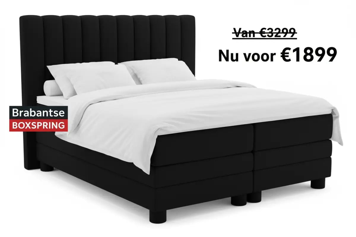 Boxspring Zwart - Zwarte Poten